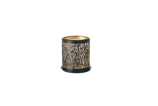Safari Black Metal Candle Holder Zebra (x8)
