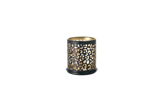 Safari Black Metal Candle Holder Leopard (x8)