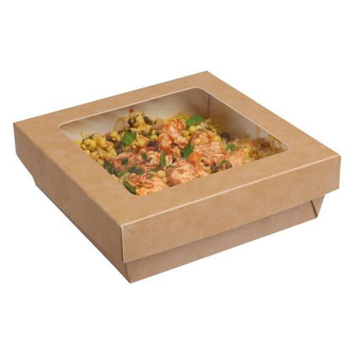 Medium Kraft Microwaveable Tray Base 155/140x155/140x46mm (x500)