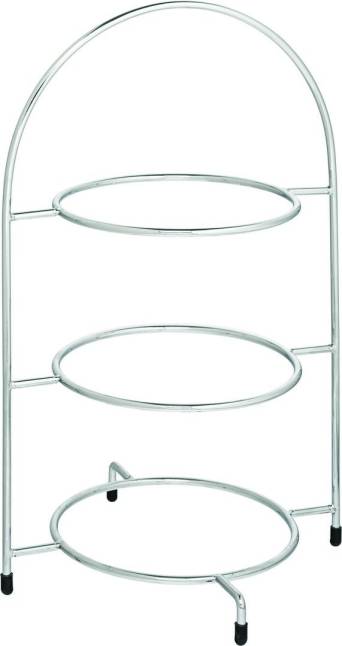 Chrome 3 Tier Plate Stand 42cm/16.5in (Holds 3 x 23cm Plates)