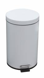 Pedal Bin White with Galvanised Liner 20L