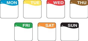 Permanent Day of the Week Label 25x25mm Thursday (x1000)