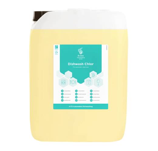 Evans Dishwash Chlor - For Soft or Softened Water Areas, Removes Tannin (20L)