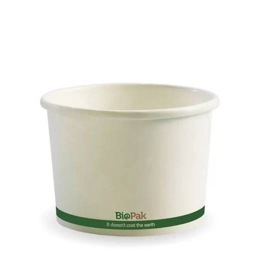 BioPak White PLA Lined 16oz BioBowl (x500)