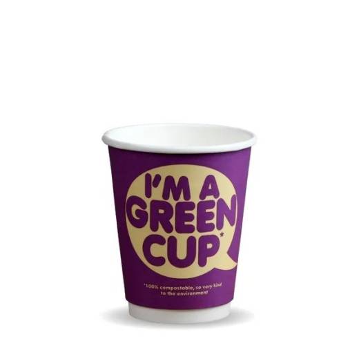 BioPak 'I'm A Green Cup' Double Wall Hot Cup 8oz (x500)