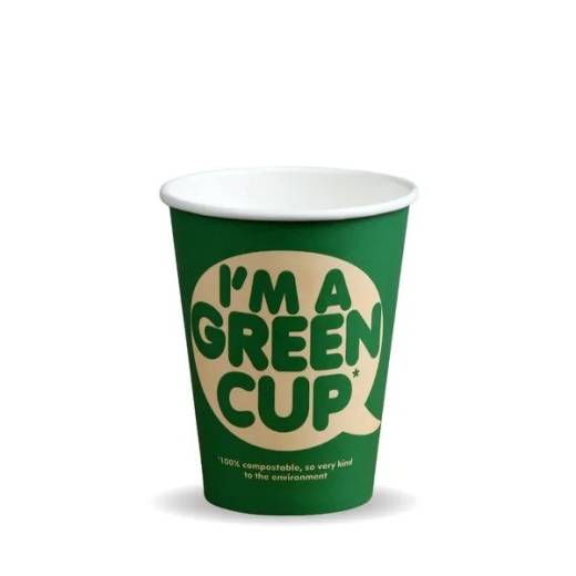 BioPak 'I'm A Green Cup' Single Wall Hot Cup 12oz (x1000)