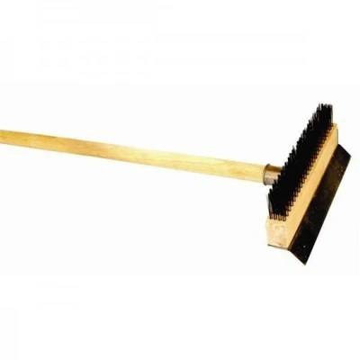 Wood Handle Pizza Oven Brush/Scraper Complete 940mm