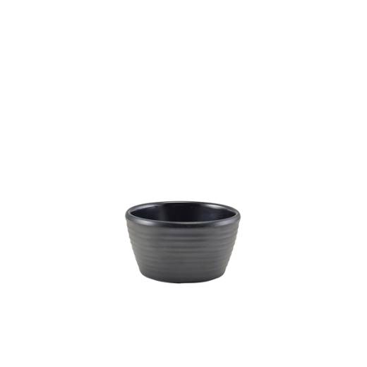 Genware Melamine Ripple Ramekin Matt Black 59ml/2oz (x24)