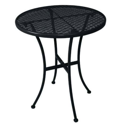 Bolero Steel Patterned Round Bistro Table Black 600mm