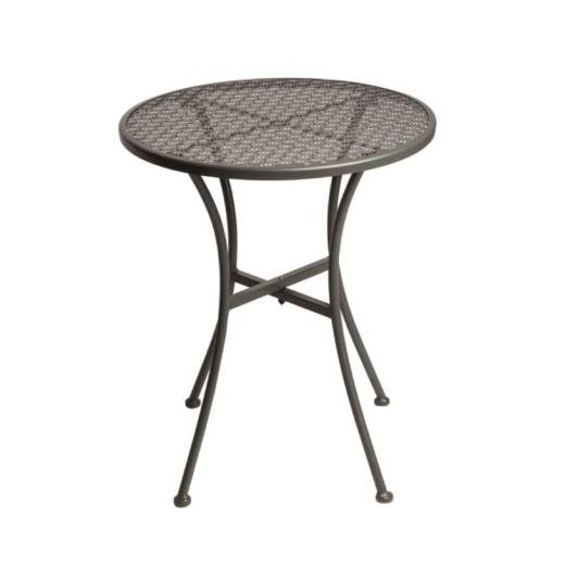 Bolero Steel Patterned Round Bistro Table Grey 600mm