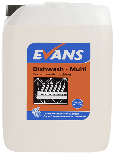 Evans Multi Dishwash Auto Detergent Soft to Medium Water (2x5L)