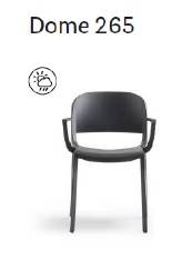 Dome 265 Outdoor Polypropylene Armchair 810x580mm Grigio Antracite (Pedrali/Odo Fioravanti)