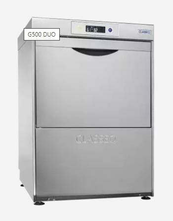 Classeq DUO Glasswasher 500mm 1-Ph/13A (w/Drain Pump & Rinse Boost)