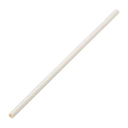 Paper Wrapped White Straw 8in/20cm Box of 250 (x24)