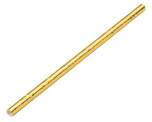 Paper Gold Cocktail Straw 5.5in/14cm 5mm (x24)