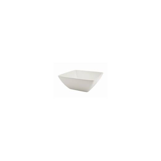 White Melamine Curved Square Buffet Bowl 26.2cm