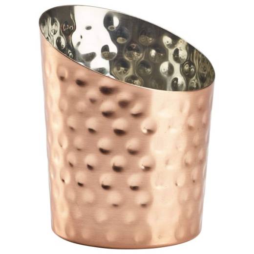 Copper Plated Hammered Angled Cone 11.6 x 9.5cm (x12)