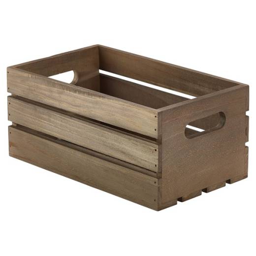 Wooden Crate Dark Rustic Finish 27x16x12cm