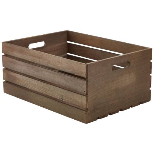 Wooden Crate Dark Rustic Finish 41x30x18cm