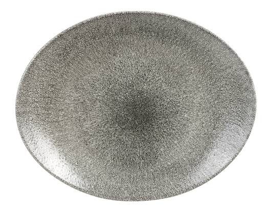 Raku Quartz Black Oval Coupe Plate 31.7x25.5cm (x12)