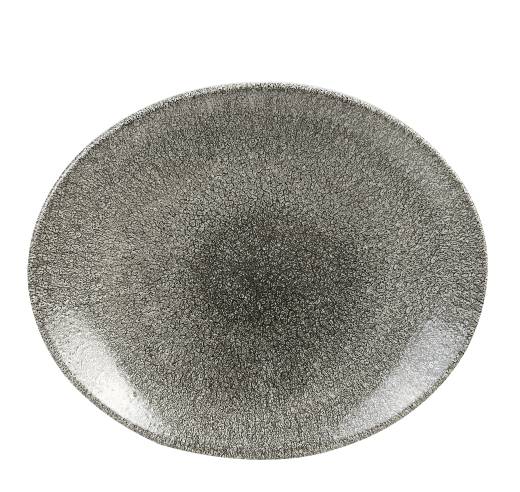 Raku Quartz Black Oval Coupe Plate 27x22.9cm (x12)