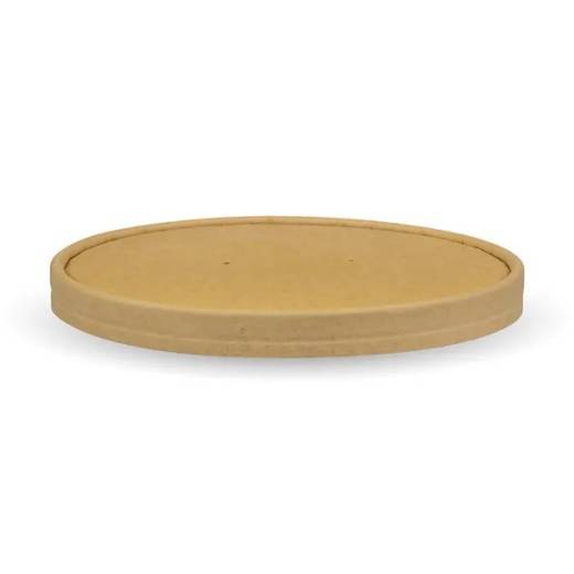 BioPak Kraft PLA Lined Board Lid With Hole for 1300ml (x200)