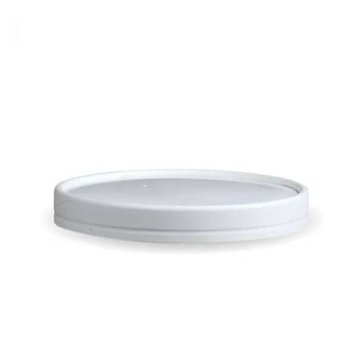 BioPak White PLA Lined Soup Cup Lid for 16oz (x500)
