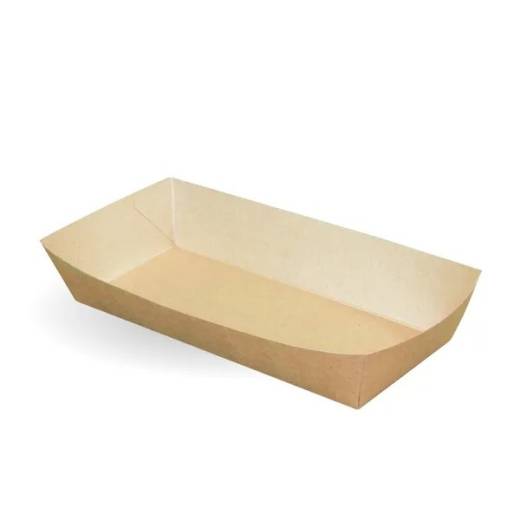 BioPak Kraft Large Rectangular Open Tray 119x244x45mm (x500)