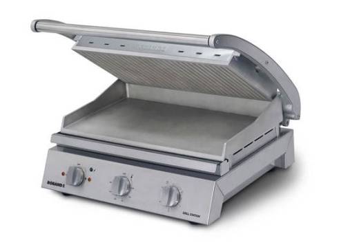 Roband 8 Slice 500x275mm Contact Grill with Ribbed Top Plate