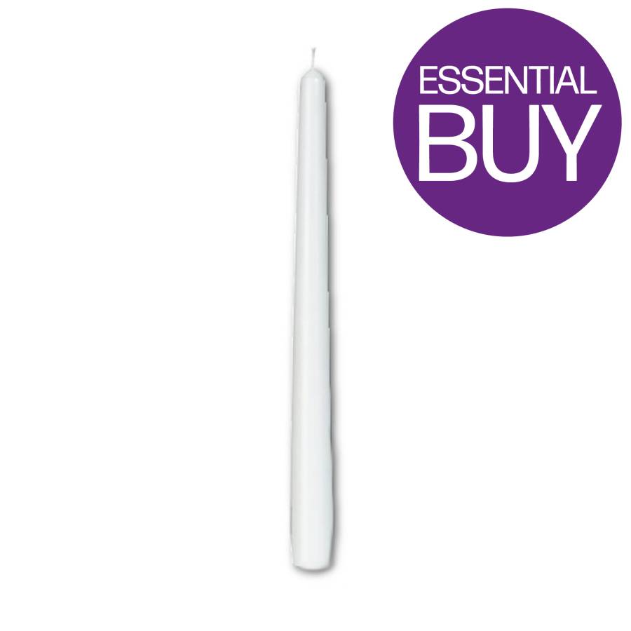 Antique Candles 255x22mm White (x100)
