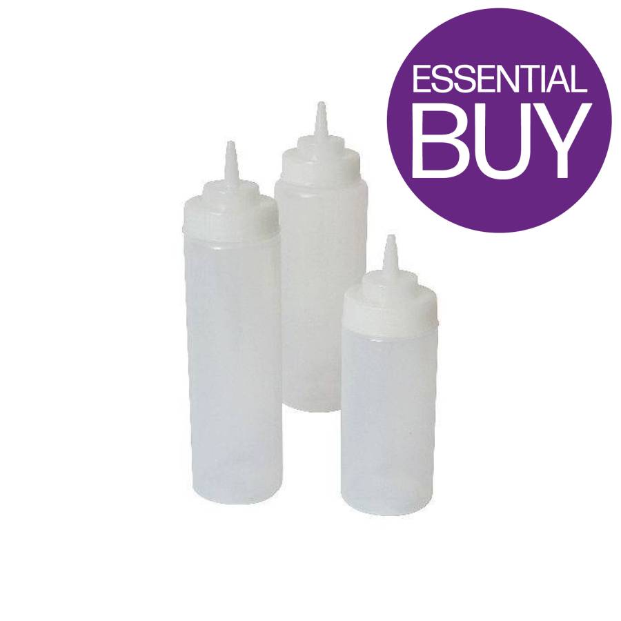 Squeeze Bottle Wide Mouth Clear 32oz/94cl (x6)
